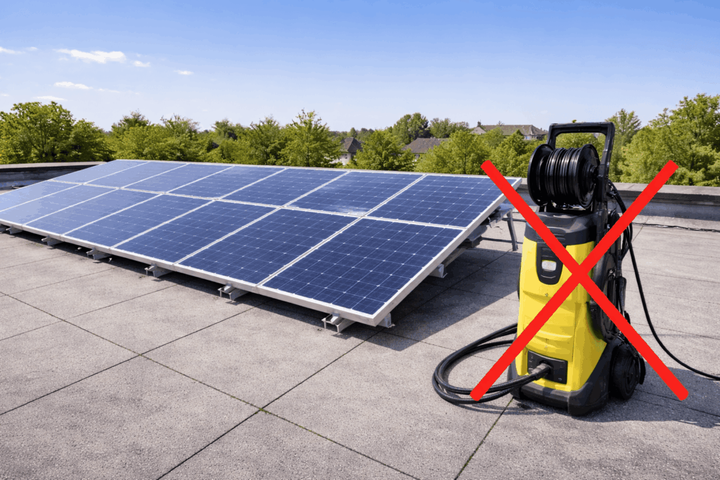 Solarmodule mit Hochdruckreiniger reinigen – Warum das keine gute Idee ist